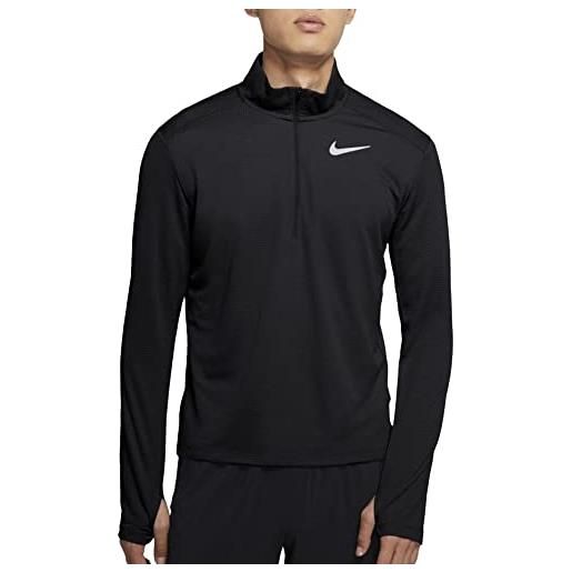 Nike m nk pacer top hz, t-shirt a manica lunga uomo, black/black/reflective silv c/o, s-t