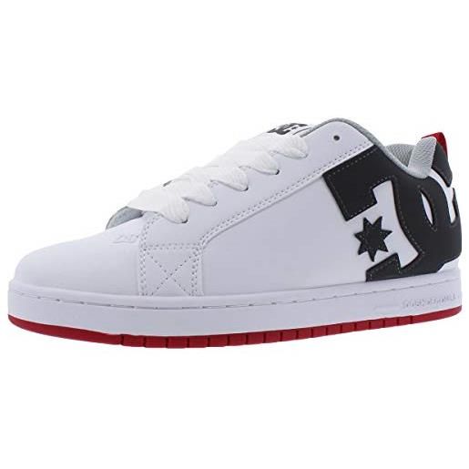 DC Shoes - scarpe da skateboard court graffik se, da uomo, colore: bianco/nero/lime, (bianco, grigio, rosso. ), 46.5 eu