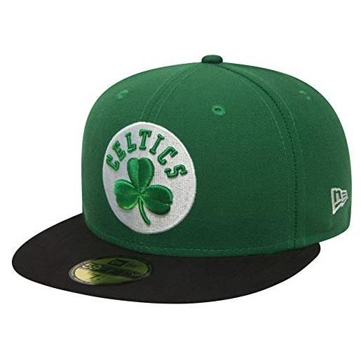 New Era nba league basic 59fifty snapback boston celtics snapback cap, uomo, green black, 7 1/4 (57.7 cm)