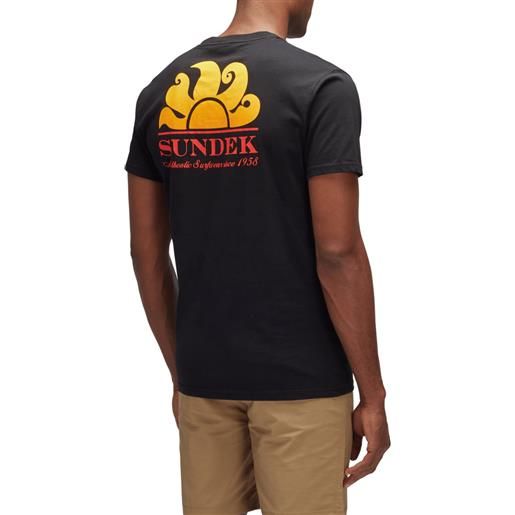 SUNDEK t-shirt new herbert girocollo con maxi-logo mezze maniche uomo