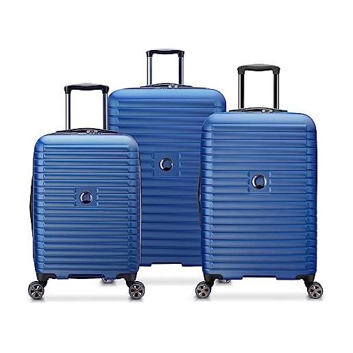 Delsey paris cruise 3.0 hardside valigia espandibile con ruote spinner, blu, 3-piece set (21/24/28), cruise 3.0 hardside valigia espandibile con ruote spinner