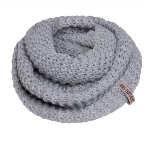 Knit factory - sciarpa alex loop - sciarpa tubolare - sciarpa invernale - sciarpa rotonda - sciarpa da uomo - sciarpa di lana - motivo a costine - per uomo e donna, grigio. , taglia unica