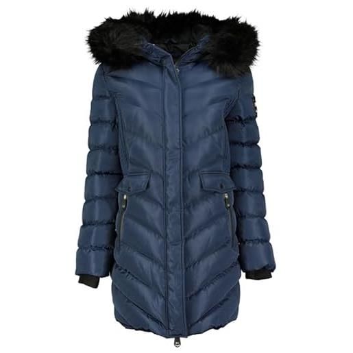 Geographical Norway augustine lady - giacca donna imbottita calda autunno-invernale - cappotto caldo - giacche antivento a maniche lunghe e tasche - abito ideale (blu marino m)