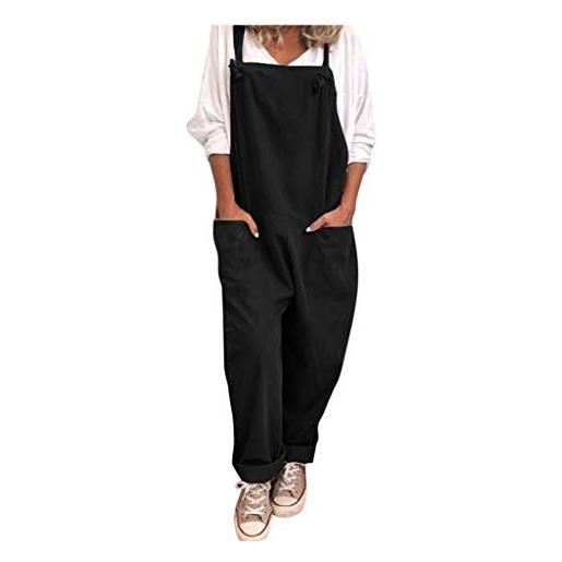 Dwevkeful salopette donna estiva elegante jumpsuit donna senza maniche comoda salopette premaman larga oversize donna tuta intera pantaloni larghi con tasche taglie forti casual wide leg romper