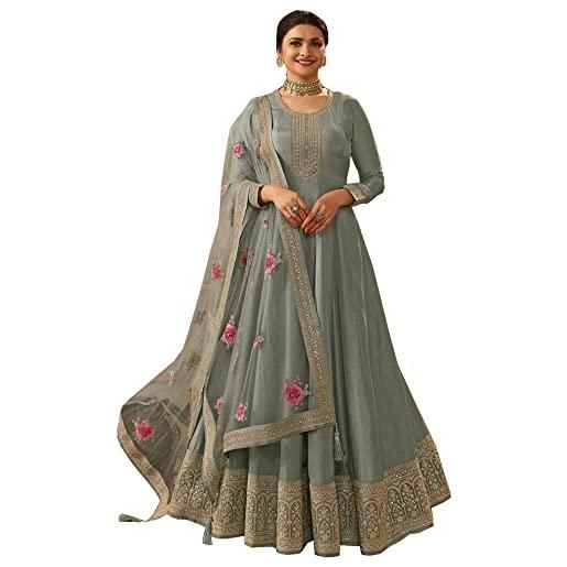 JIVRAJ FASHION tessuto indiano in georgette pakistana shalwar kameez plazzo abiti da donna salwar kameez plazo dress, scelta 4, 34