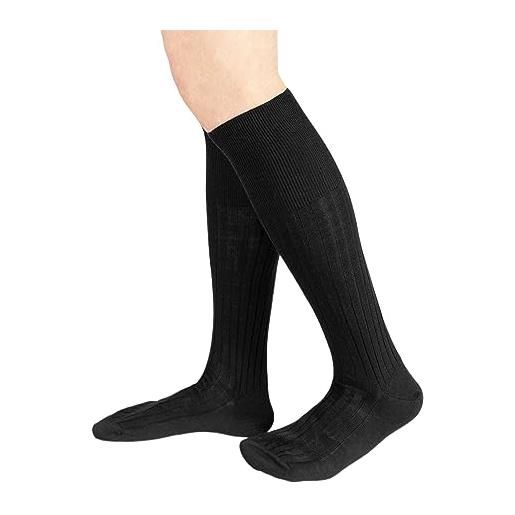 SalGiu calze sanitarie 100% caldo cotone (6 paia) uomo lunghe senza elastico invernali (42/44, 6 paia (2 blu 2 nero 2 grigio))