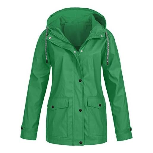 Dwevkeful giacca impermeabile da donna traspirante con cappuccio poncho antipioggia leggero multiuso impermeabile pioggia giubbotto antivento trench giacca a vento per il tempo libero