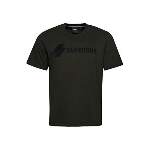 Superdry code sl applique tee t-shirt, nero, l uomo