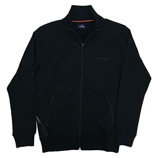 Coveri felpa uomo con cerniera cotone garzata leggera primaverile taglie forti coveril (5xl - nero)