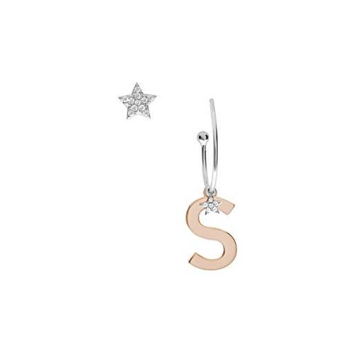 COMETE GIOIELLI orecchini comete con lettera e stella in argento e zirconi (s)