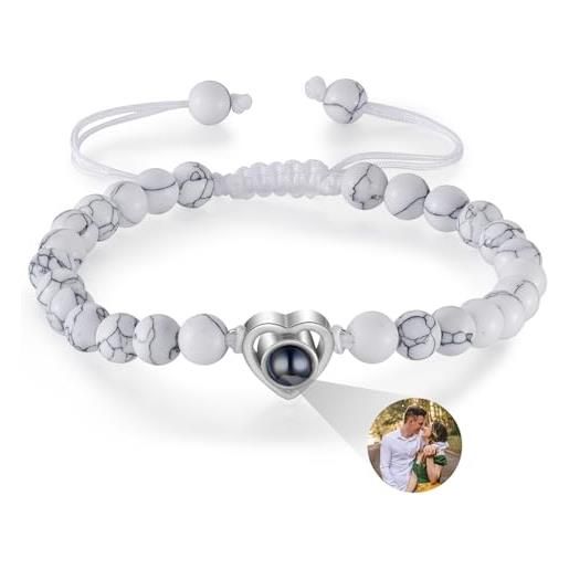 lorajewel braccialetto con foto proiettata braccialetti foto personalizzati per uomini e donne braccialetti di coppia regali personalizzati (d)