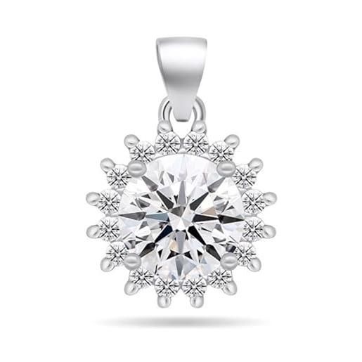 Brilio ciondolo sparkling silver pendant with clear zircons pt97w sbs2302 marca, estándar, metallo, nessuna pietra preziosa