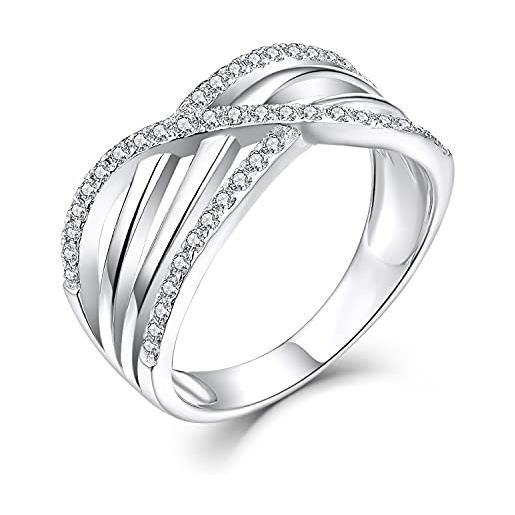 starchenie starnny anello di fidanzamento infinito donna fede argento 925 zirconia cubica 3a anello oro bianco regalo per lei