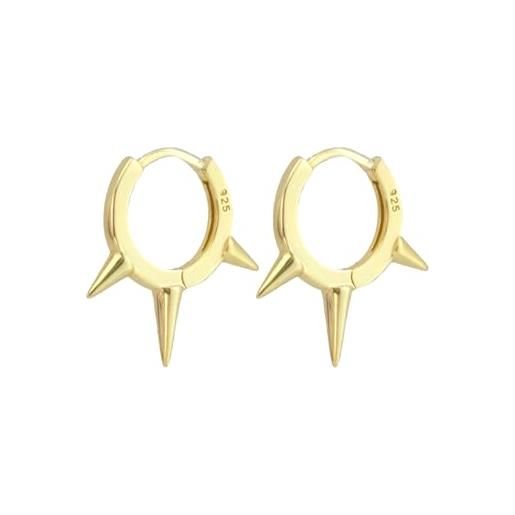 Uniqa jewels orecchini donna a cerchio in argento sterling 925, orecchini cerchi piccoli placcato oro 18k per donne e ragazze, orecchini anallergici senza nichel