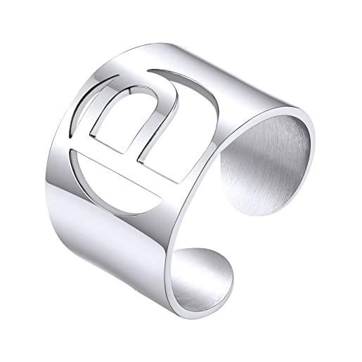GOLDCHIC JEWELRY anello del polsino regolabile con lettera p in acciaio inossidabile, gioielli con nome di dichiarazione da donna con confezione regalo per dj
