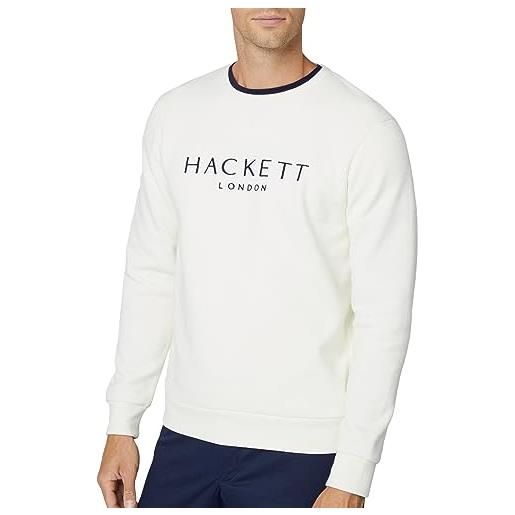 Hackett London heritage crew maglia di tuta, bianco (bianco anticato), xxxl uomo