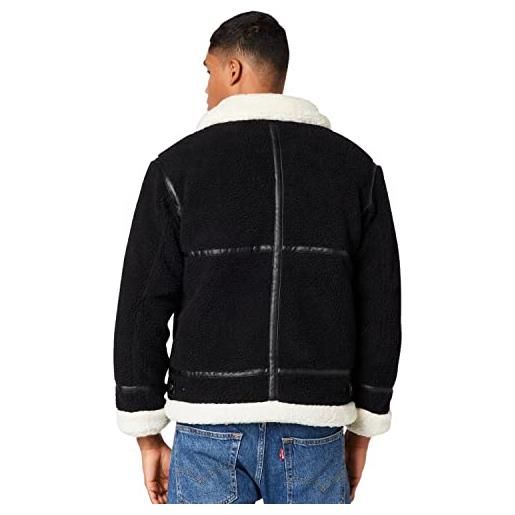 Alpha industries b3 teddy bomber jacket per uomo giacca, black/white, s
