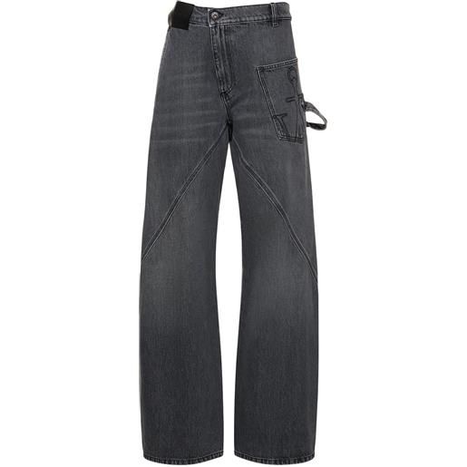 JW ANDERSON jeans cargo in denim con ricami