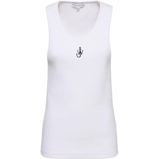 JW ANDERSON top in jersey a costine con logo