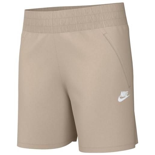 Nike fd2919-126 g nsw club ft 5in short lbr pantaloncini bambina sanddrift/sanddrift/white taglia xs
