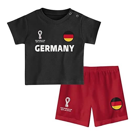 FIFA unisex kinder official world cup 2022 tee & short set, toddlers, germany, alternate colours, age 2, black, small