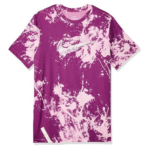 Nike m nk df tee run divisn aop, t-shirt uomo, pink bloom, l