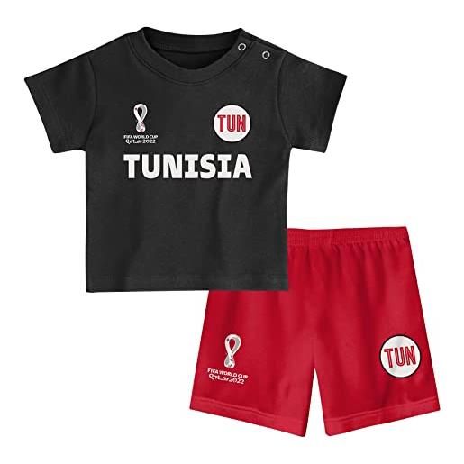 FIFA unisex kinder official world cup 2022 tee & short set, toddlers, tunisia, alternate colours, age 2, red, small