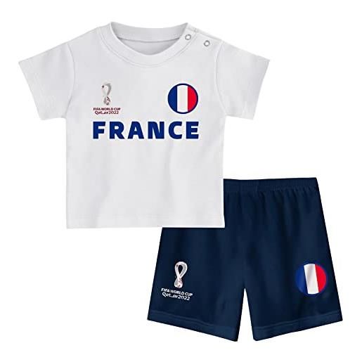 FIFA unisex kinder official world cup 2022 tee & short set, toddlers, france, team colours, age 2, white, small
