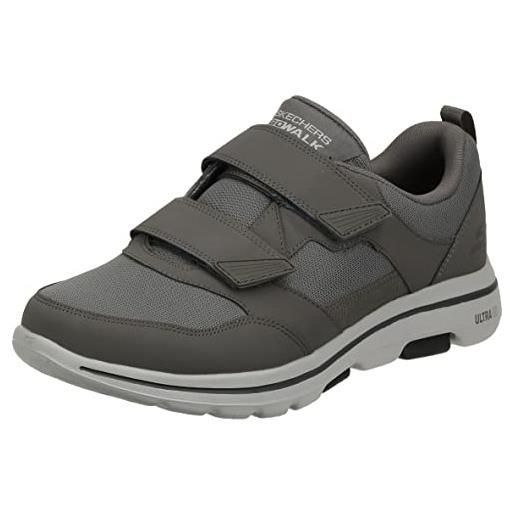 Skechers gowalk 5 wistful - scarpe da ginnastica da camminata in rete con velcro, uomo, bianco blu marino, 45 eu