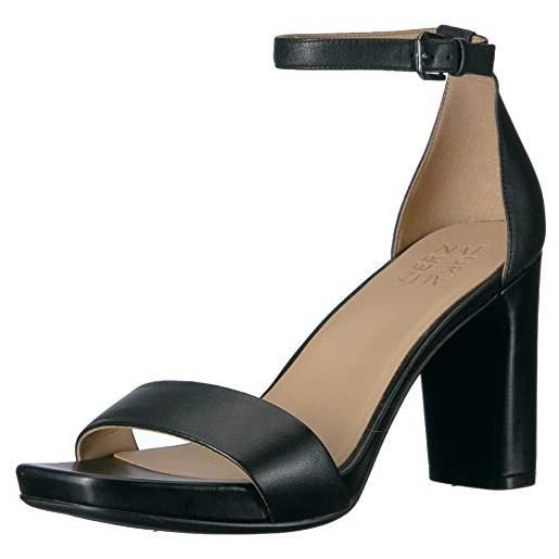 Naturalizer women's joy heeled sandal, black leather, 38 eu