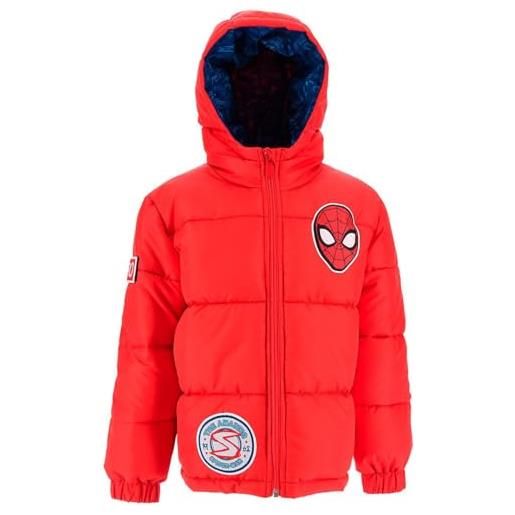 Marvel spiderman cappotto per ragazzi, giacca imbottita calda e morbida, cappotto con cappuccio per bambino, design cappotto rosso spiderman, taglia 6 anni | rosso