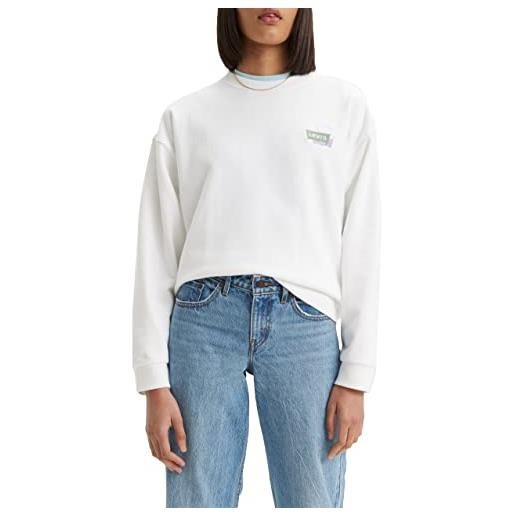 Levi's graphic salinas crew, sweatshirt donna, crew mini bw hits bright white, s