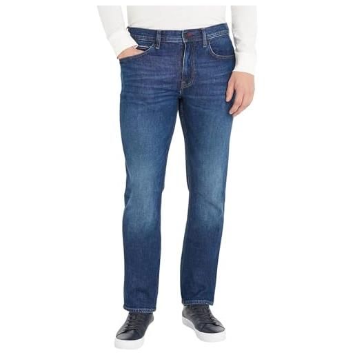 Tommy Hilfiger jeans uomo straight indigo elasticizzati, blu (rouse indigo), 30w / 34l