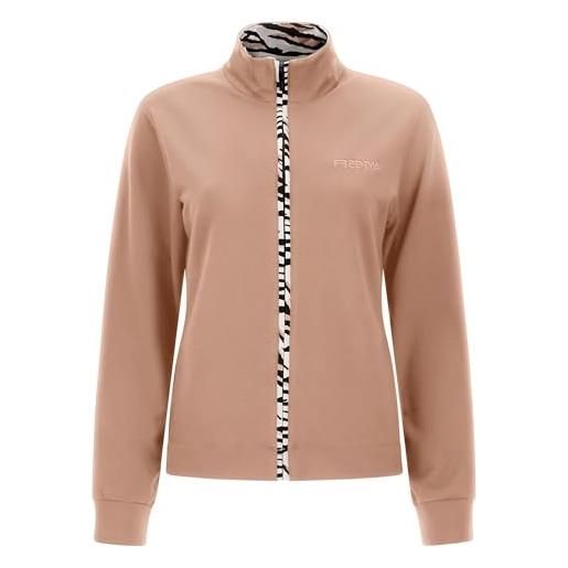 FREDDY felpa donna collo alto e zip in viscosa con inserti tigrati - stile glamour