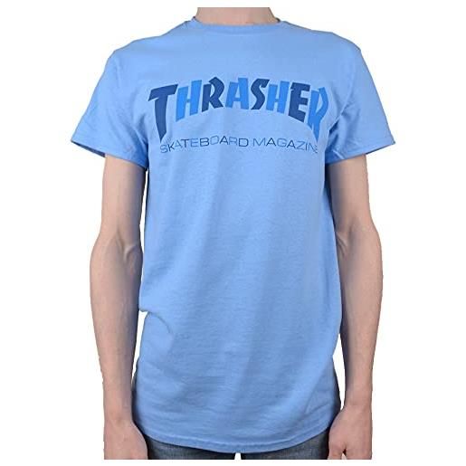 Thrasher t-shirt uomo maglia a manica corta maglietta estiva in cotone blu
