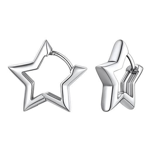 Richsteel star orecchini in argento, 19mm orecchini star cartilage orecchini