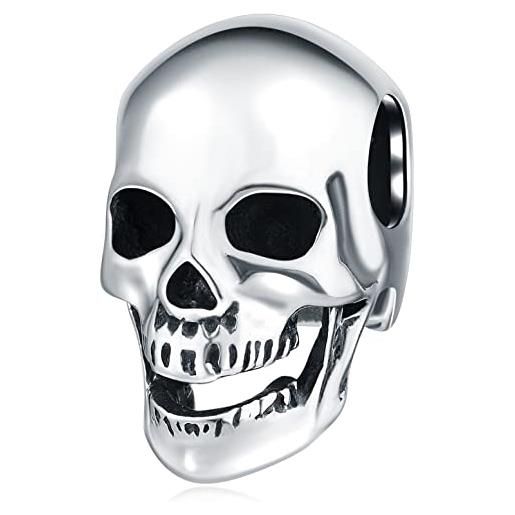 GLOWDAS skeleton skull charms si adatta al bracciale pandora halloween, sugar skull antique beads in argento sterling 925, regali di fascino dia de los muertos per amici/bambini/fidanzato