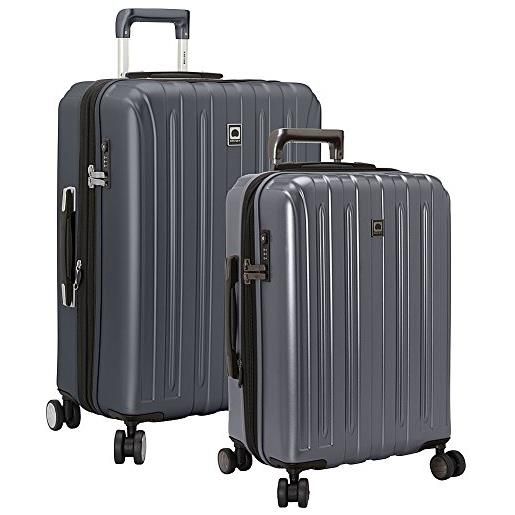 Delsey paris valigia espandibile hardside in titanio con ruote girevoli, grafite, 2-piece set (21/25), valigia espandibile hardside in titanio con ruote girevoli