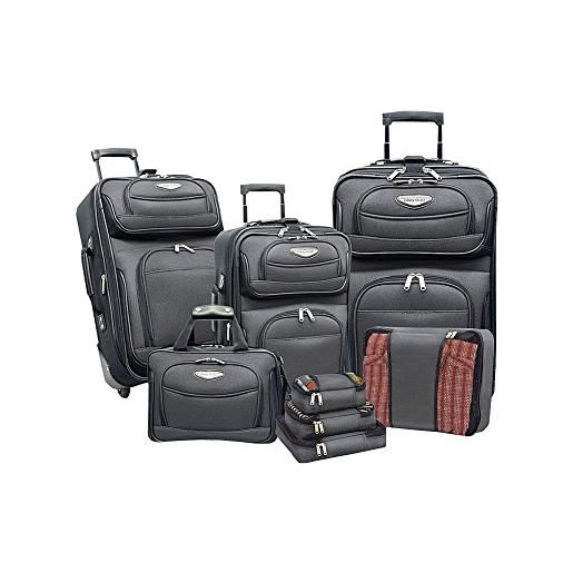 Travel Select amsterdam - trolley verticale espandibile, grigio, 8-piece set (15/21/25/29/packing cubes), amsterdam - trolley verticale espandibile