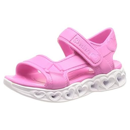 Skechers heart lights sandals, sandali bambine e ragazze, pink, 35 eu