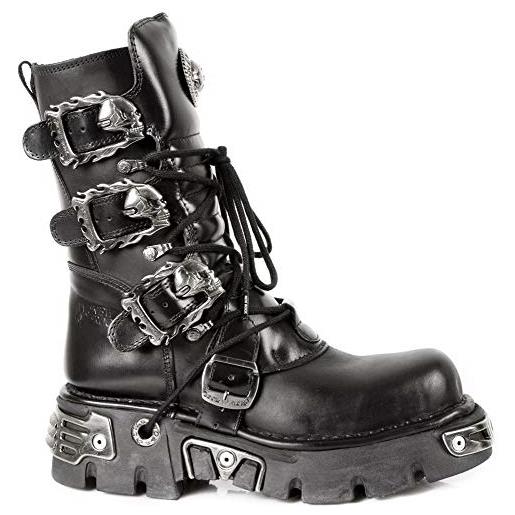 New Rock shoes classic reactor boots with skull buckles uk 8
