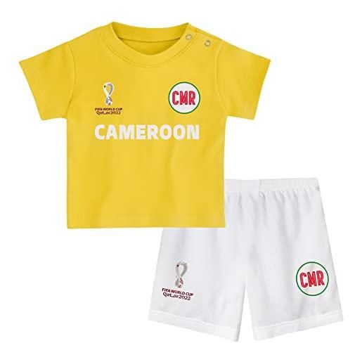 FIFA unisex kinder official world cup 2022 tee & short set, toddlers, cameroon, alternate colours, age 2, yellow, small