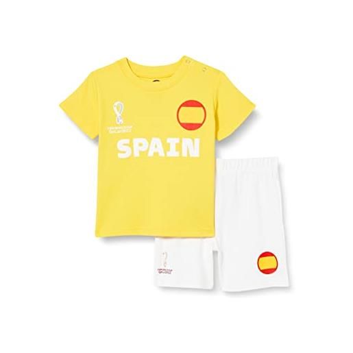 FIFA unisex kinder official world cup 2022 tee & short set, toddlers, spain, alternate colours, age 2, yellow, small
