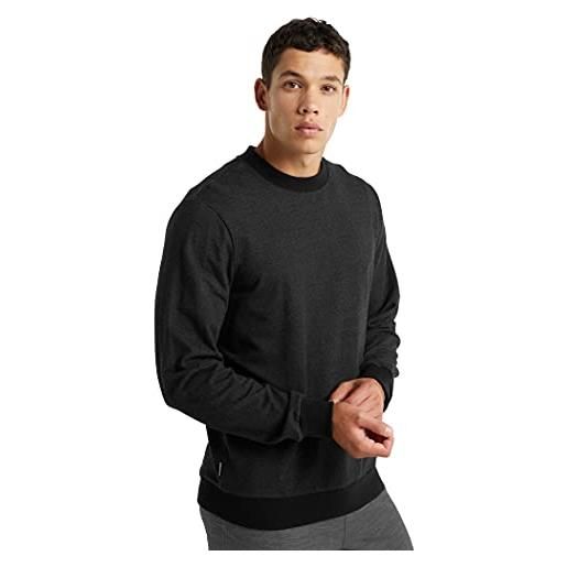 Icebreaker central uomo zip hoodie - abbigliamento sportivo in lana merino per escursioni, sport invernali, corsa, fitness - nero, l