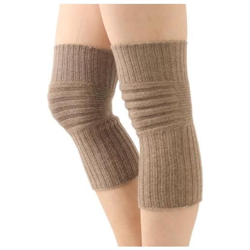 Prettystern maglia ispessita 100% cachemire elastica riscaldante scaldaginocchia manicotti cashmere ginocchio ginocchiere per uomo e donna nero