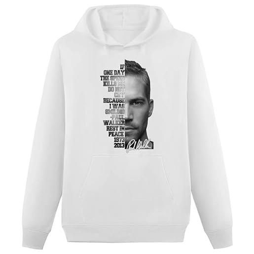 GUALI if one day the speed kill me do not cry paul walker quote white mens hoodie