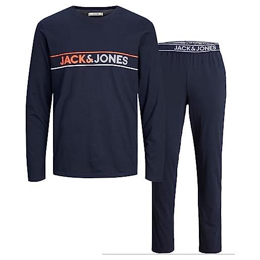 JACK & JONES pigiama pantaloni lunghi/homewear set jack & jones 100% cotone 140 1 pièce blu, blu, standaard