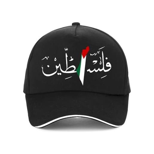 TONFON cappellino baseball unisex palestina calligrafia araba nome berretto baseball con bandiera della palestina mappa hip hop regolabile papà cappelli estivi uomo donna regalo perfetto