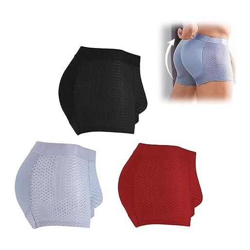 OSTRI nylon ice silk breathable men's underwear, men's seamless ice silk g-string underwear (light-blue_red_black, m)