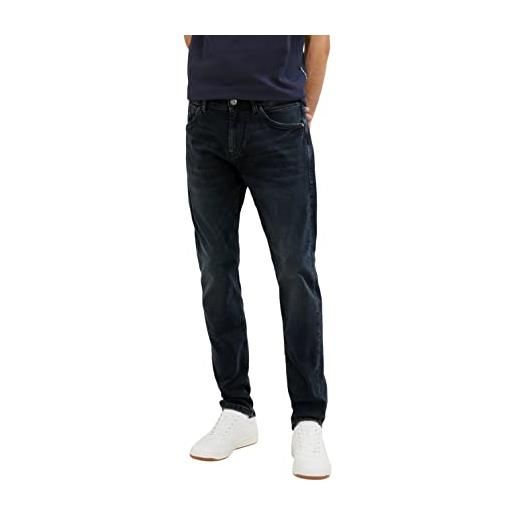 TOM TAILOR 1035777 troy slim jeans, 10170-blue black denim, 34w x 32l uomo